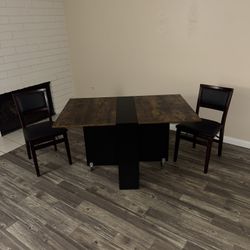 Folding Wooden Chairs And Table