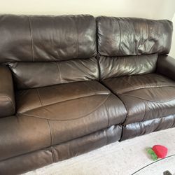 Brown Leather Catnapper Couch