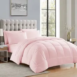 KING baby pink comforter set