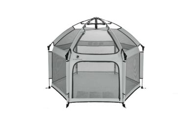 NEW NEW California Beach Co POP 'N GO Baby Playpen - Indoor & Outdoor Playpen New, Open Box Light Grey