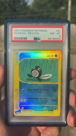 Pokemon PSA Slab - Poliwag Reverse Foil - Skyridge PSA 8