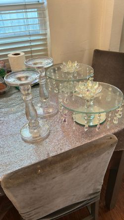 Glass Cake Holder And Candle Holder