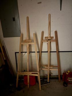 Two Wooden Floor Easels