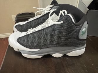 Air Jordan 13 Retro Black White Grey Sneakers Size 10