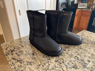 NEW !!! Girls black glitter boots size 13