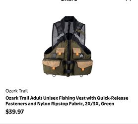 Brand new ozark trail fishing life jacket.