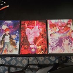 Fate Stay Night Heaven's Feel Limited Edition Bluray Parts 1, 2 And 3, Complete Collection With Disks And Art Books And Pamphlets