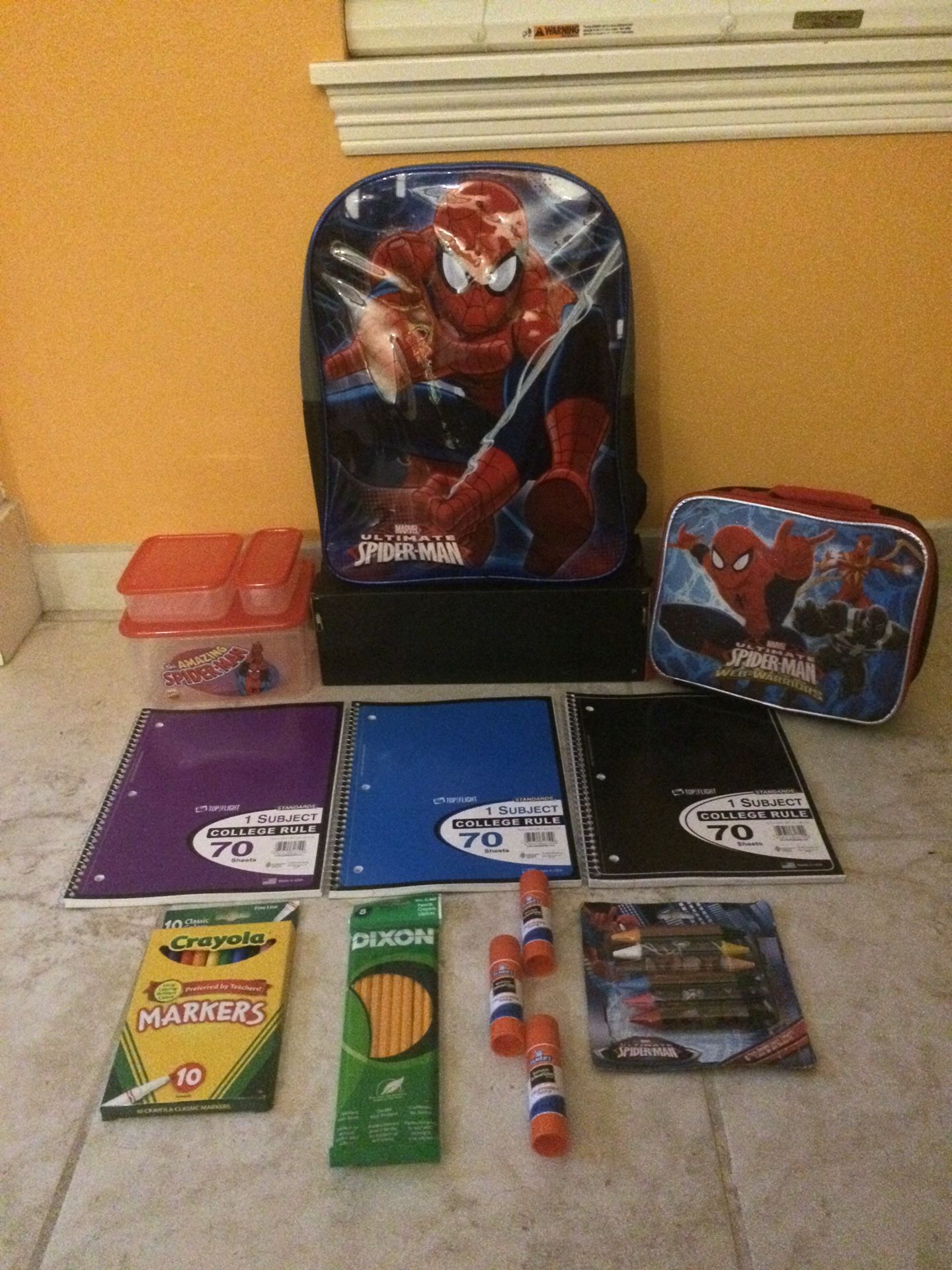 Brand New Backpack,Lunch Box and School Supplies