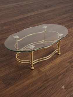 Vintage Oval Glass Top table