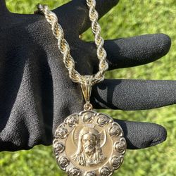 14K Gold filled double sided Jesus pendant 