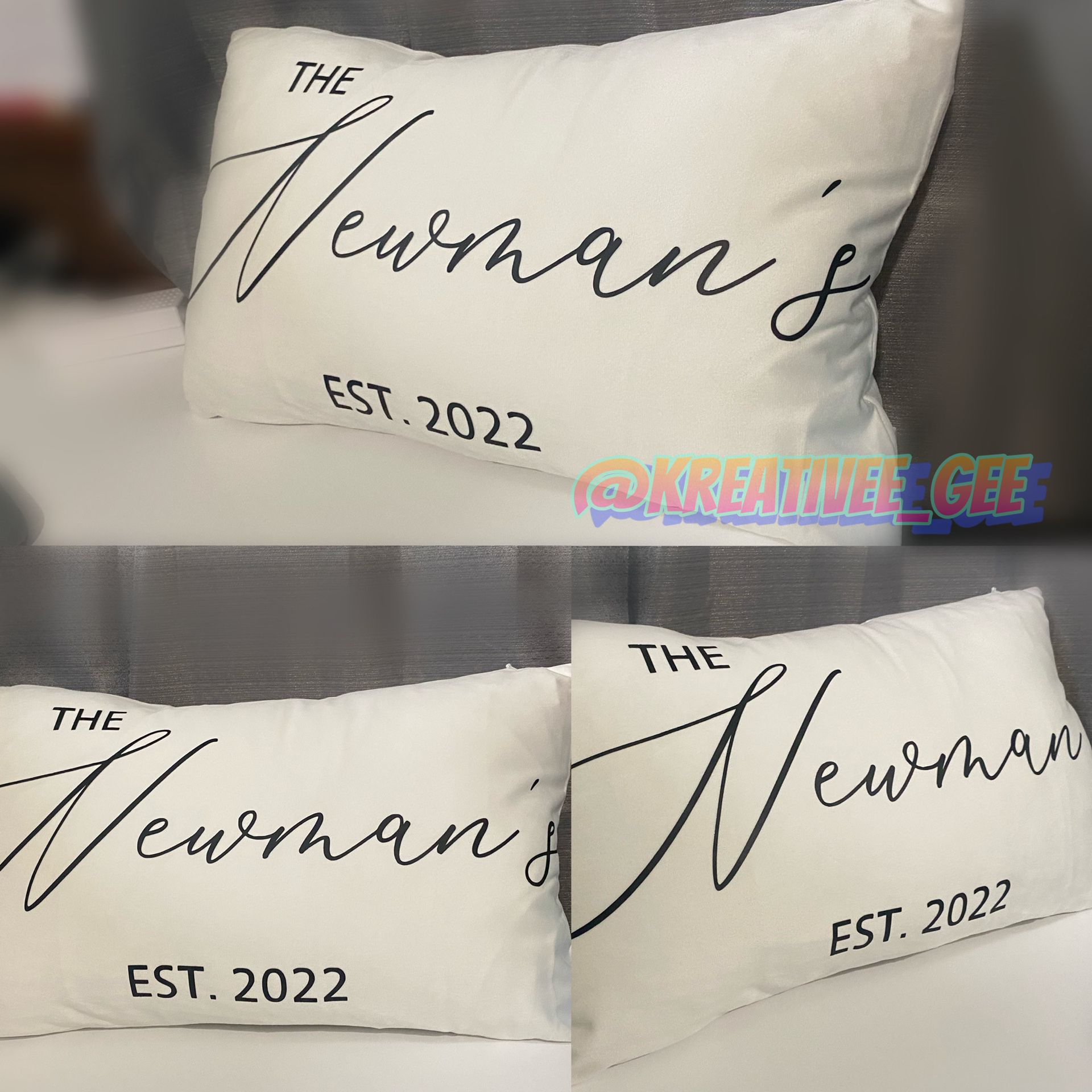 12”x20” white velvet pillow rectangle custom