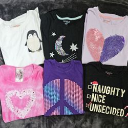 Girls long sleeve 6 Piece shirt lot Size 10-12 