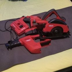 Hilti Cordless Corcular Saw WSC 6.5 A24 Comes Whit Battery And Charger .rotary Hammer Drill TE2 A24 V. WSR 650 A Everything Works Good.