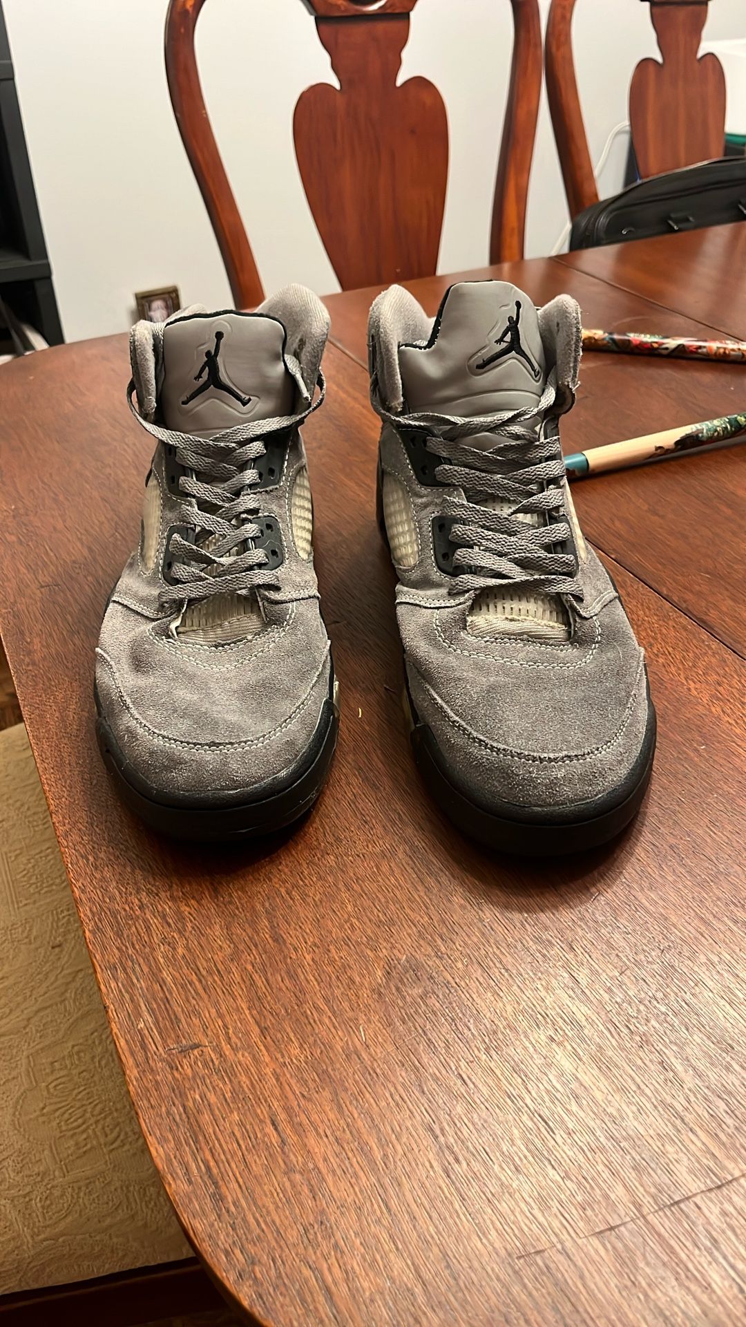 jordan 5 wolf gray size 12 men