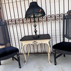 Vintage Pair Of Chairs/ Pair Of End Tables 