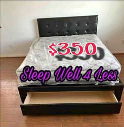 NEW FULL BED FRAME AND MATTRESS