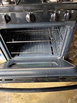 Black Gas Range Stove with Oven