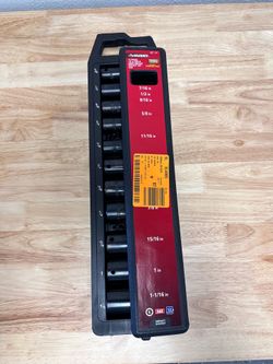 Husky 1/2 in. Drive SAE 6-Point Deep Impact Socket Set with Storage Case (11-Piece)