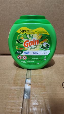 Gain Flings Original Scent 76 Pacs 3-in-1 with Oxi and Febreze