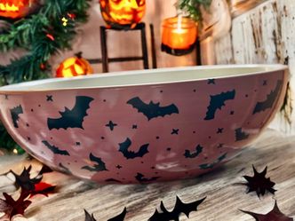 Halloween Bowl Large - Black Bats