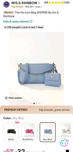 Sky Blue Crossbody Handbag