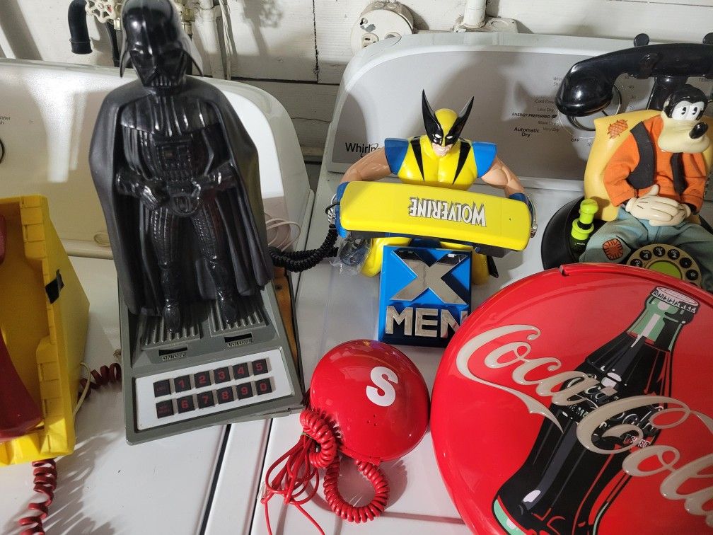 Landline Telephones (Lot) - Darth Vader, Spiderman, Coca Cola, X-Men
