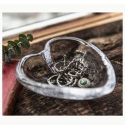 New- Simon Pearce Designer Heart Crystal Dish.