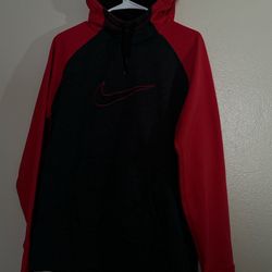 Nike red and black hoodie