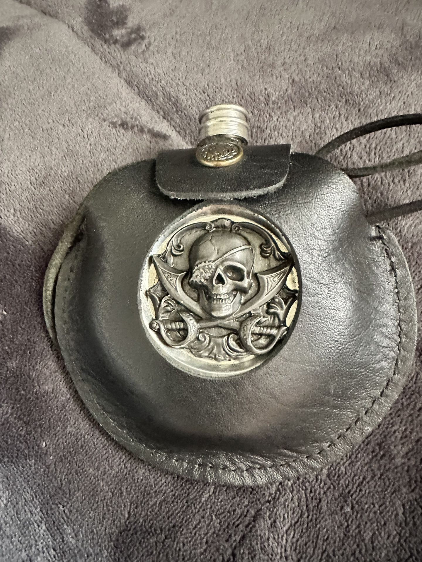 Flask With Leather Belt Holster 
