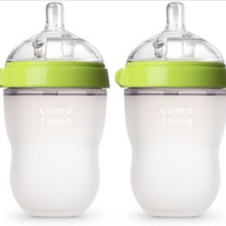 Comotomo Baby Bottle Double Pack (Green, 8oz) - NEW (Box Slightly Damaged)