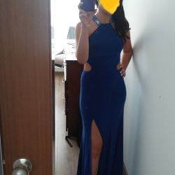 Long Dress Elegant Open Back Royal blue
