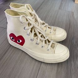 white cdg converse