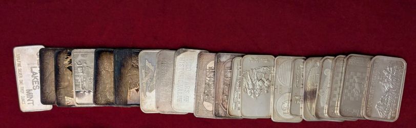 silver 1oz. bars 20 bars total ~ vintage rare art bars