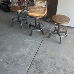 3 Bar Stools. With 1 Extra Band New Seat