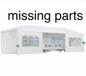 10 ft. x 30 ft. White Wedding Party Canopy Tent (missing parts )