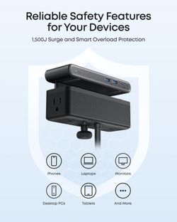 Anker Nano 10-in-1 Desk Clamp Power Strip & 70W Fast Charger (CIB)