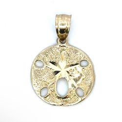 Woman’s Ladies 10k Yellow Gold Sand Dollar Shell Charm Pendant For Necklace GP3105389