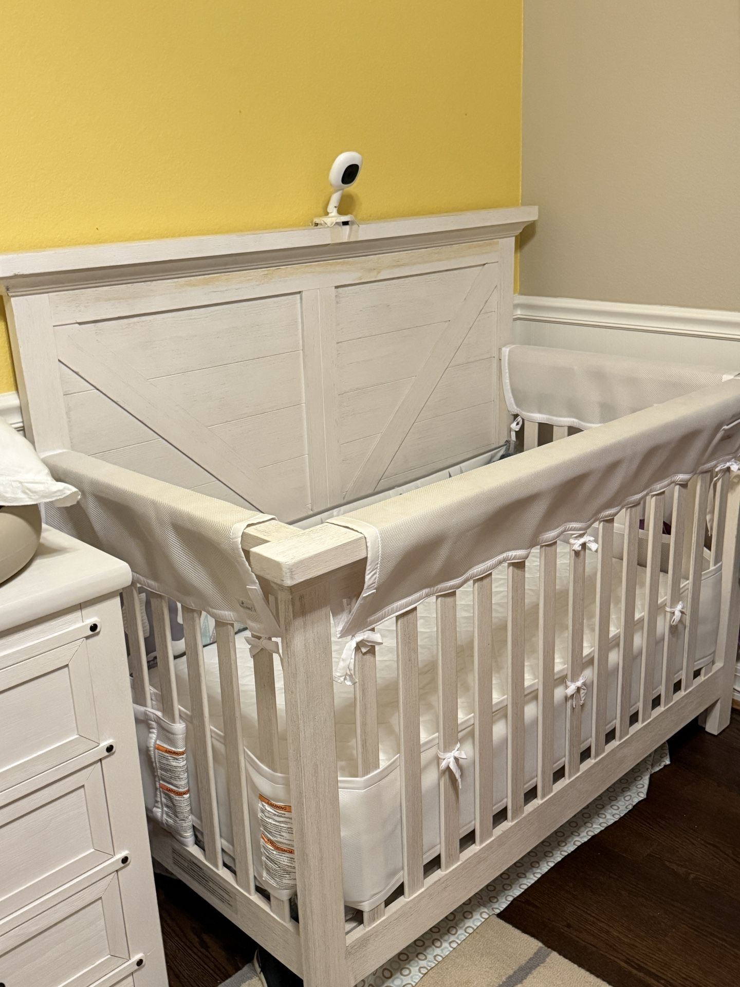 Westfield 50" Wide Traditional 4-in-1 Convertible Crib, Brushed White