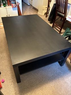 IKEA Black Coffee Table with Lower Shelf