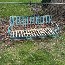Mid Century wrought Iron garden Sofa Bed