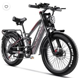 CBVELO Electric Bike for Adults, 5000W Ebike, 50MPH 100Miles Electric Mountain Bike, 26"Fat Tire with 60V 50AH Battery Full Suspension Electric Cruise