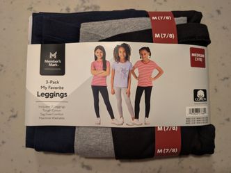 Girls' Leggings 3-Pack Size M (7/8)