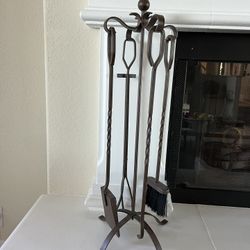 Vintage Cast Iron Fire Place Tools