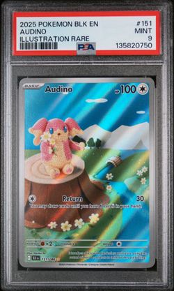 2025 Pokemon Black Bolt #151 Audino Illustration Rare PSA 9