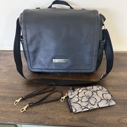 Black Vegan Leather Petunia Picklebottom Diaper Bag