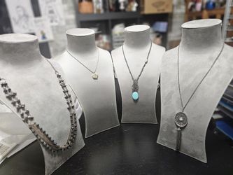 Elegant Velvet and Linen Mannequin Necklace Display