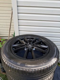 Set of 4 Tires with Black Alloy Wheels