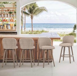 4X Apricot-Walnut 27” swivel waterproof barstools