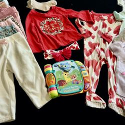 15 Pieces Of Baby Girl Clothes Size 12 Months All For $6