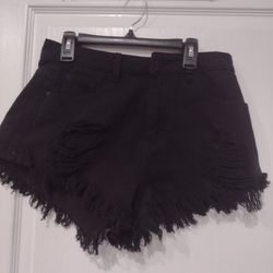 Black Fringe Shorts 